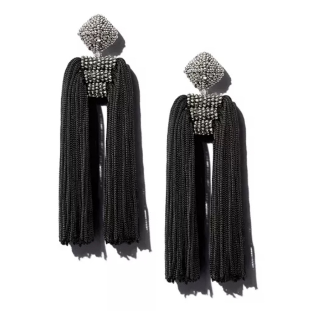 Sachin + Babi Black Tassel Earrings